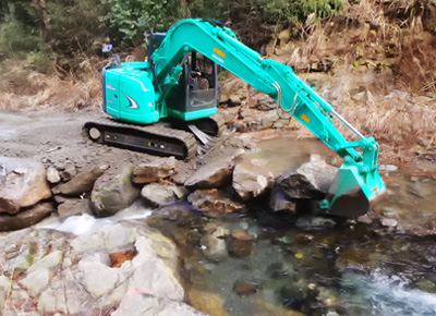 塩崎組の工事写真　完成有　施砂第105号の1🉂加茂川水系（砂）市倉川砂防施設工事